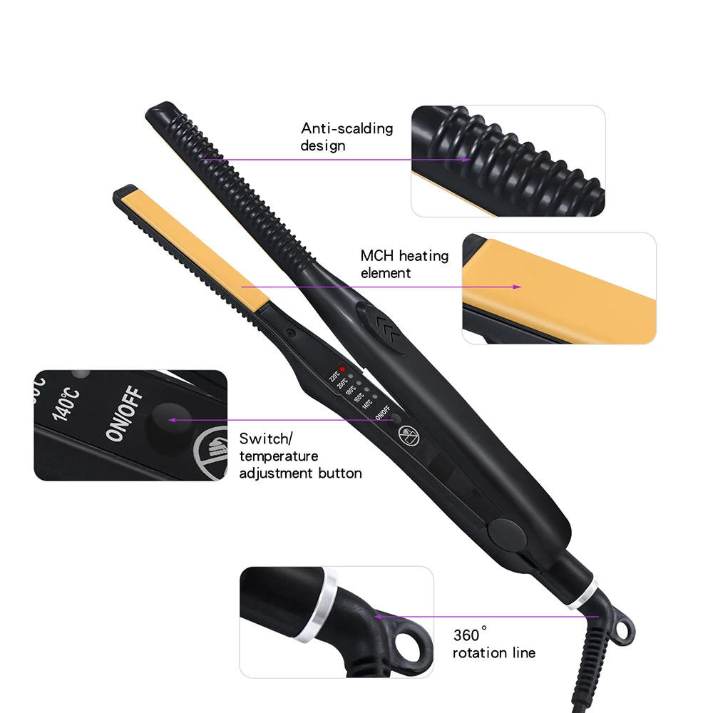 2 In 1 Hair Straightener & Curler Small Flat Iron