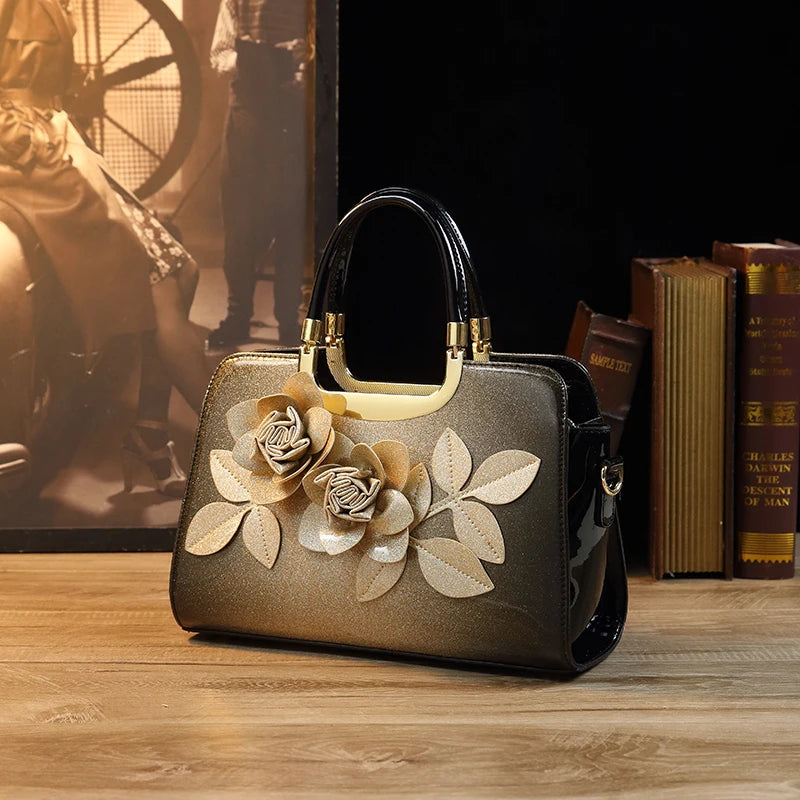 Luxury Rose Crossbody Clutch Frame Handbag