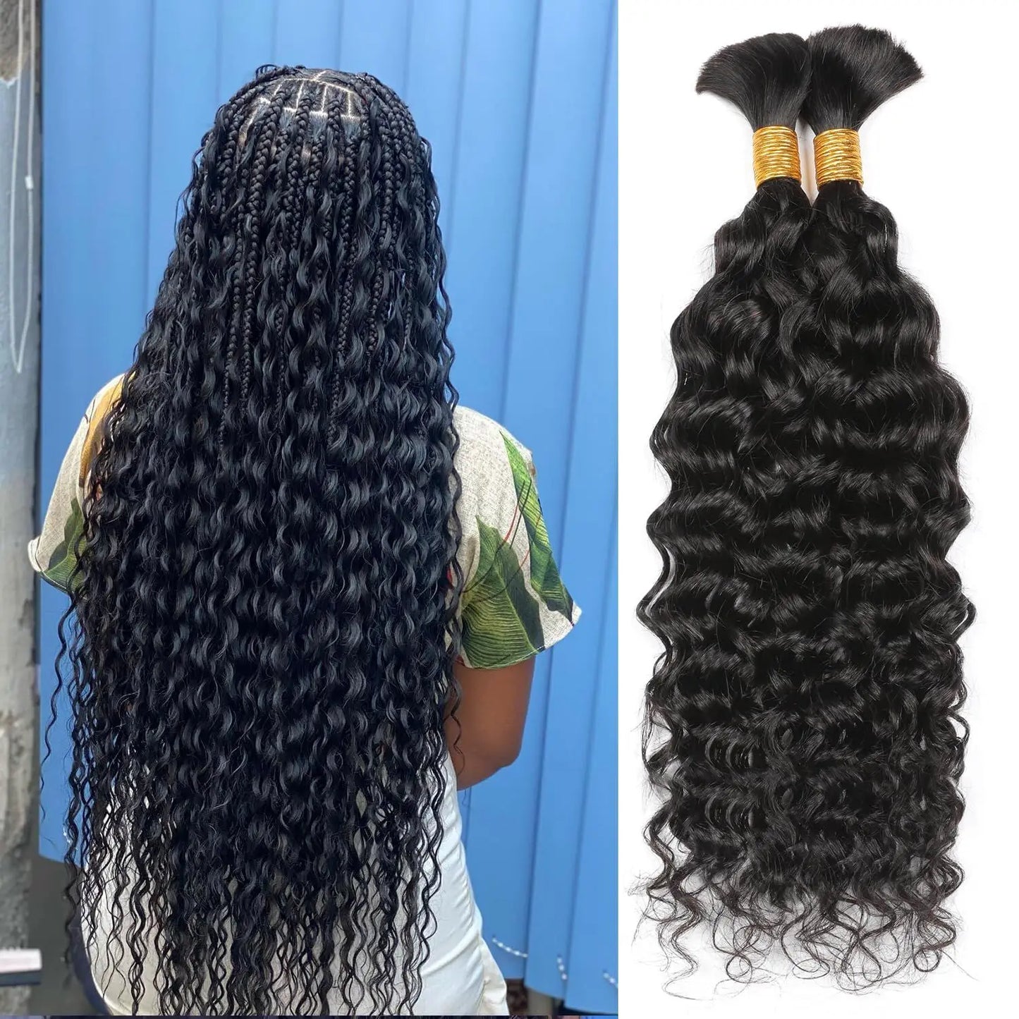 Deep Wave Human Braiding Hair 100% Unprocessed Human Hair