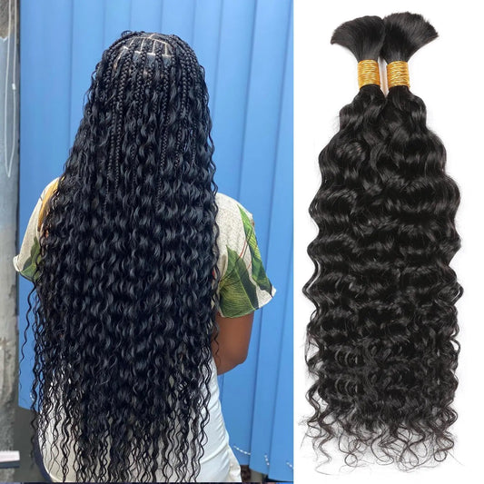 Deep Wave Human Braiding Hair 100% Unprocessed Human Hair