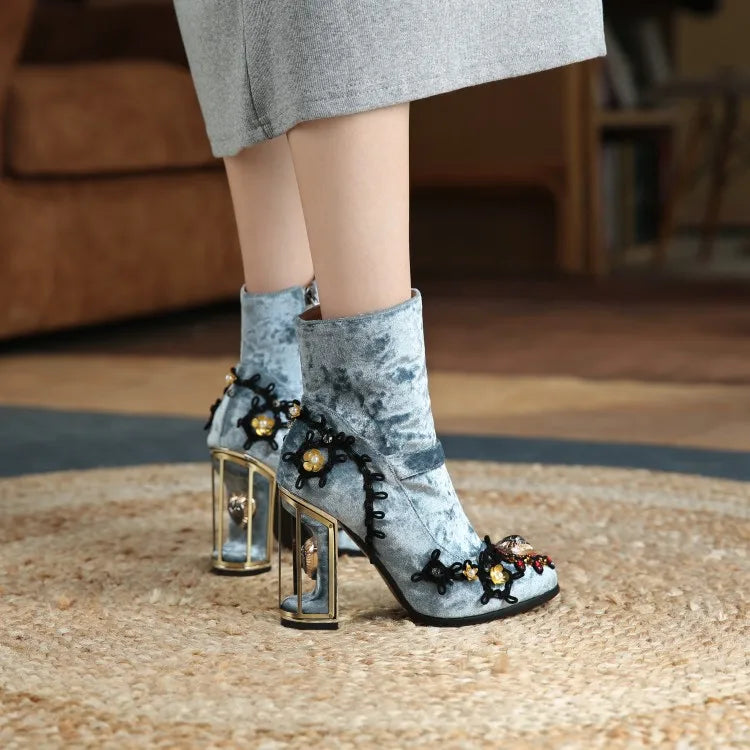 ZowTina Bird Cage Ankle Boots
