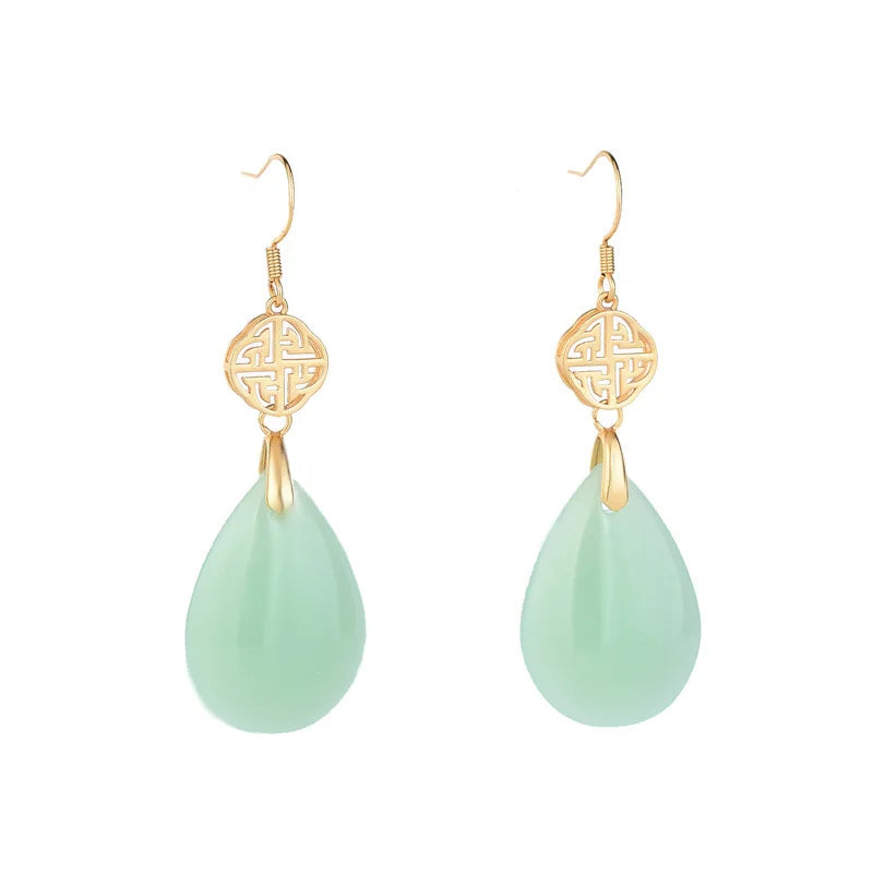Enamel Chalcedony Earrings