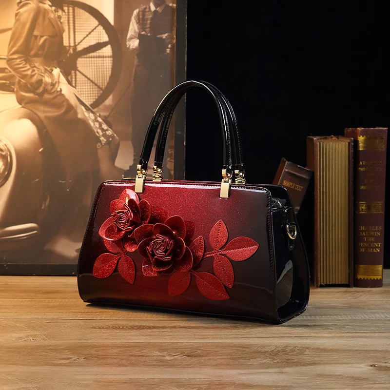 Luxury Rose Crossbody Clutch Frame Handbag