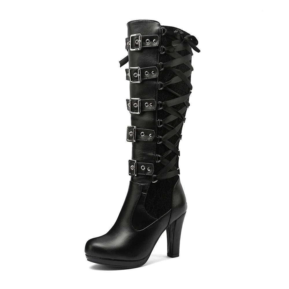 Diane Lockhart Belt Buckle Knee High Boots