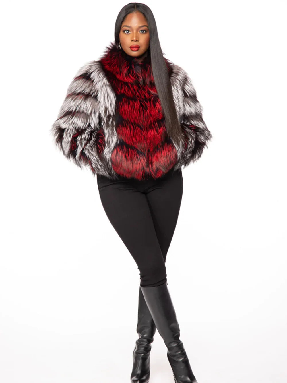 Real Red Fox Fur Jacket