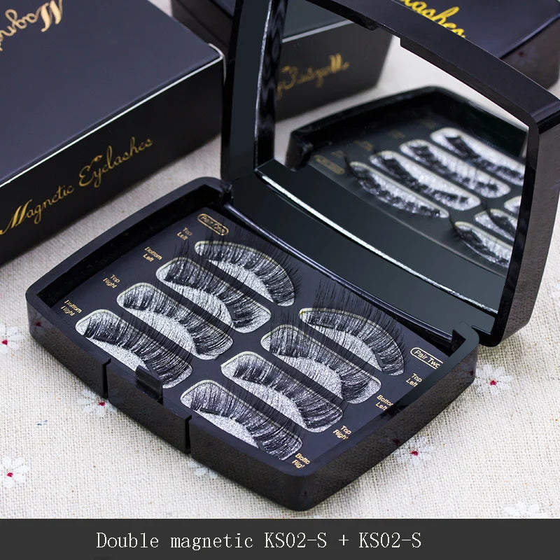 Mix Eyelashes 2 Pairs Double Magnet False Lashes - 3D