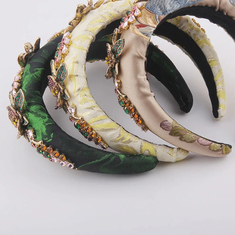 Fashion Baroque Inlaid Color Rhinestone Flower Headband