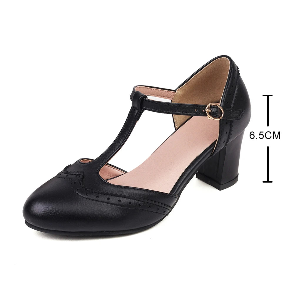 Women Shoes T-strap High Heel Shoes