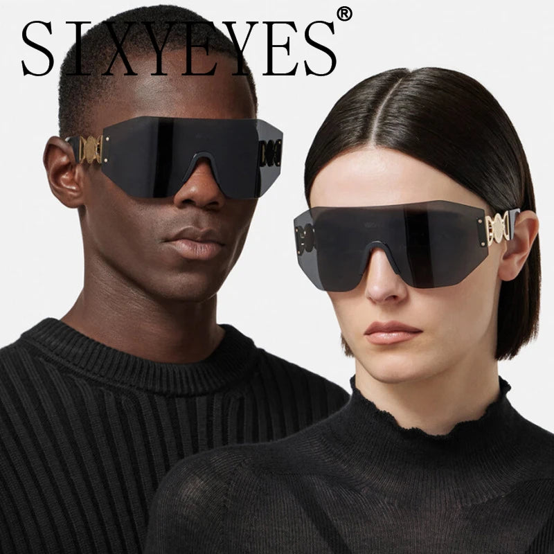 Oversized Y2k Punk Sports Rimless Shield Sunglasses