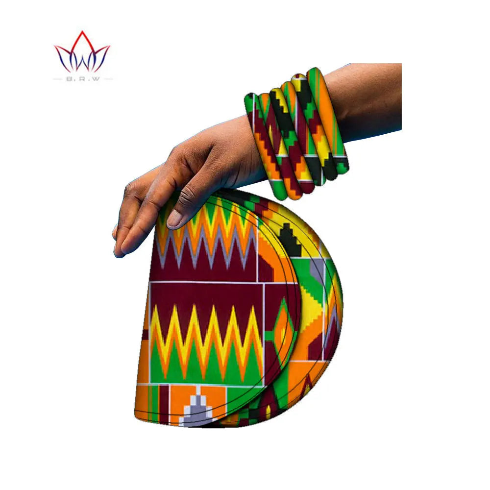 BRW Brand Large Ankara Kente Handmade Bangles and Matching Bag