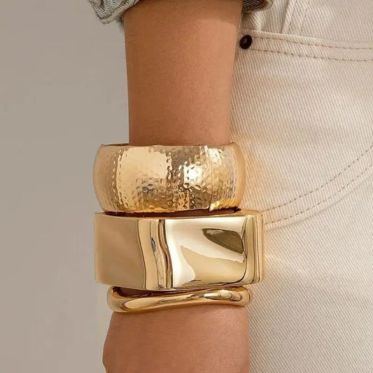 DIEZI Exaggerated Punk Irregular Wide Cuff Bangle