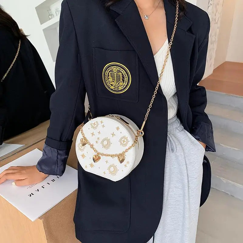 Fashion Starry Sky Round Crossbody Bag