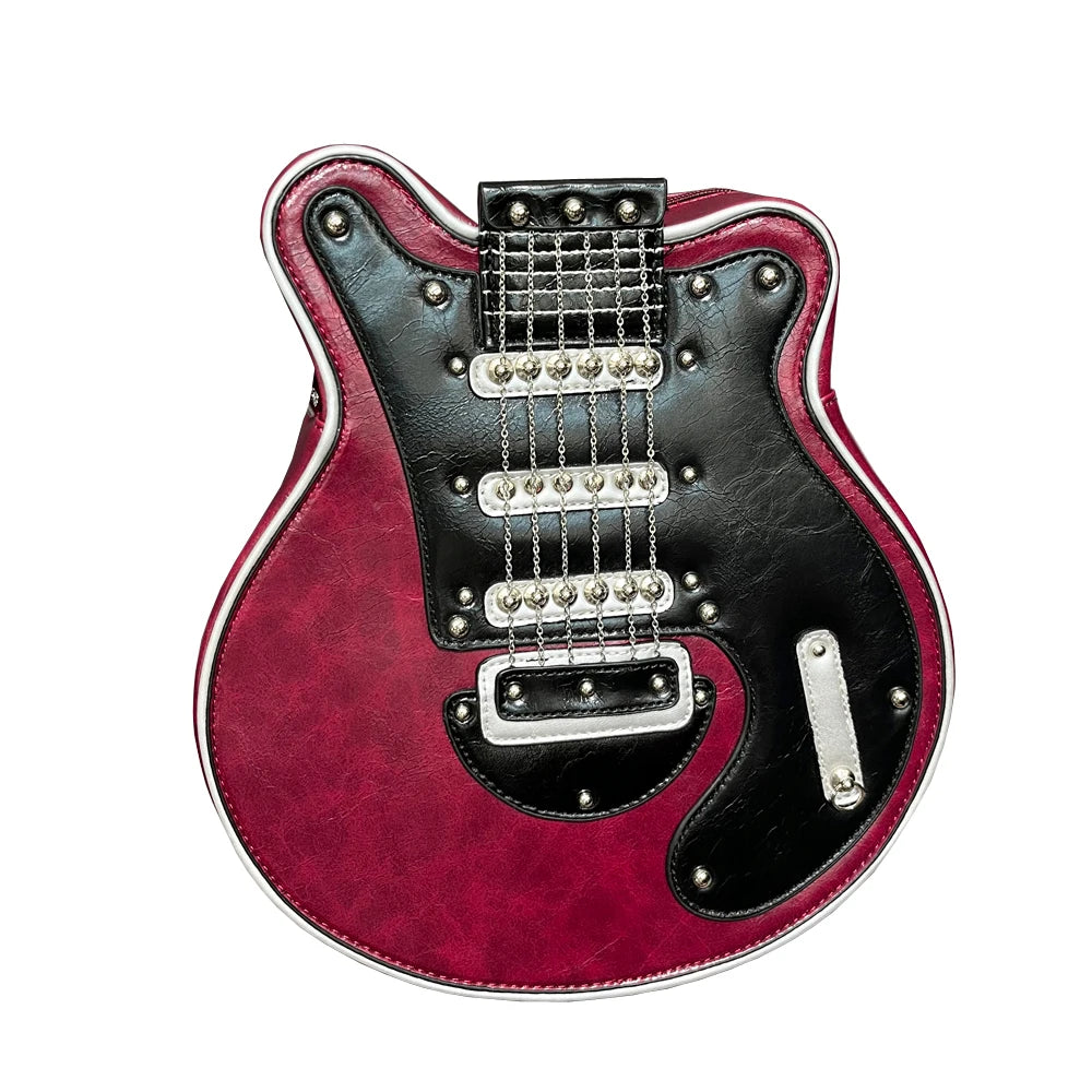Leather Handmade Guitar Shape Crossbody Shoulder Bag