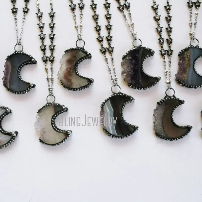 Amethyst Crescent Moon Necklace