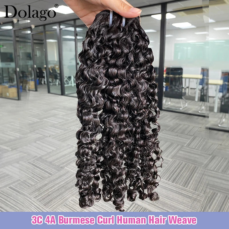 3C 4A Burmese Curly Hair Bundles - Virgin Human Hair Weft