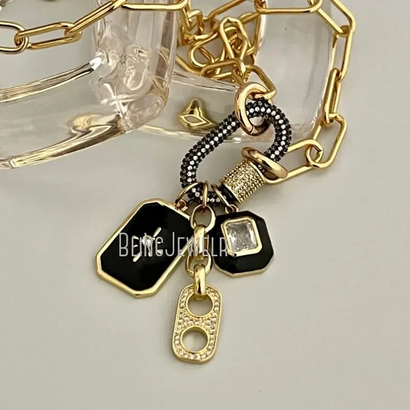 MUDULLA Stainless Steel Choker Paperclip Chain Carabiner Clasp Jewelry