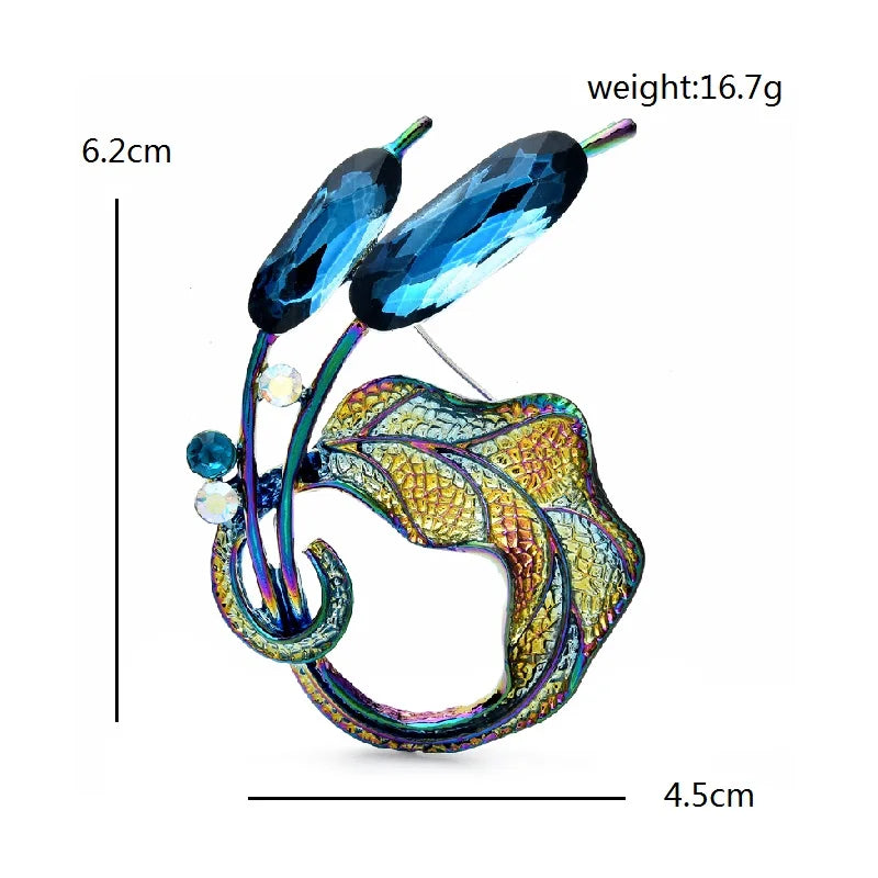 Wuli&baby Crystal Circle Flowers Brooches