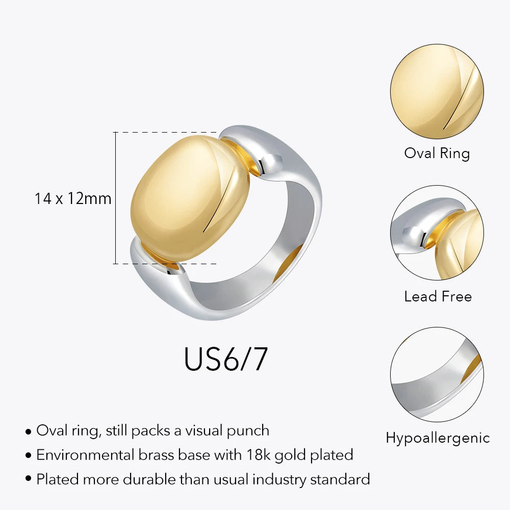 ENFASHION Geometry Oval Ring
