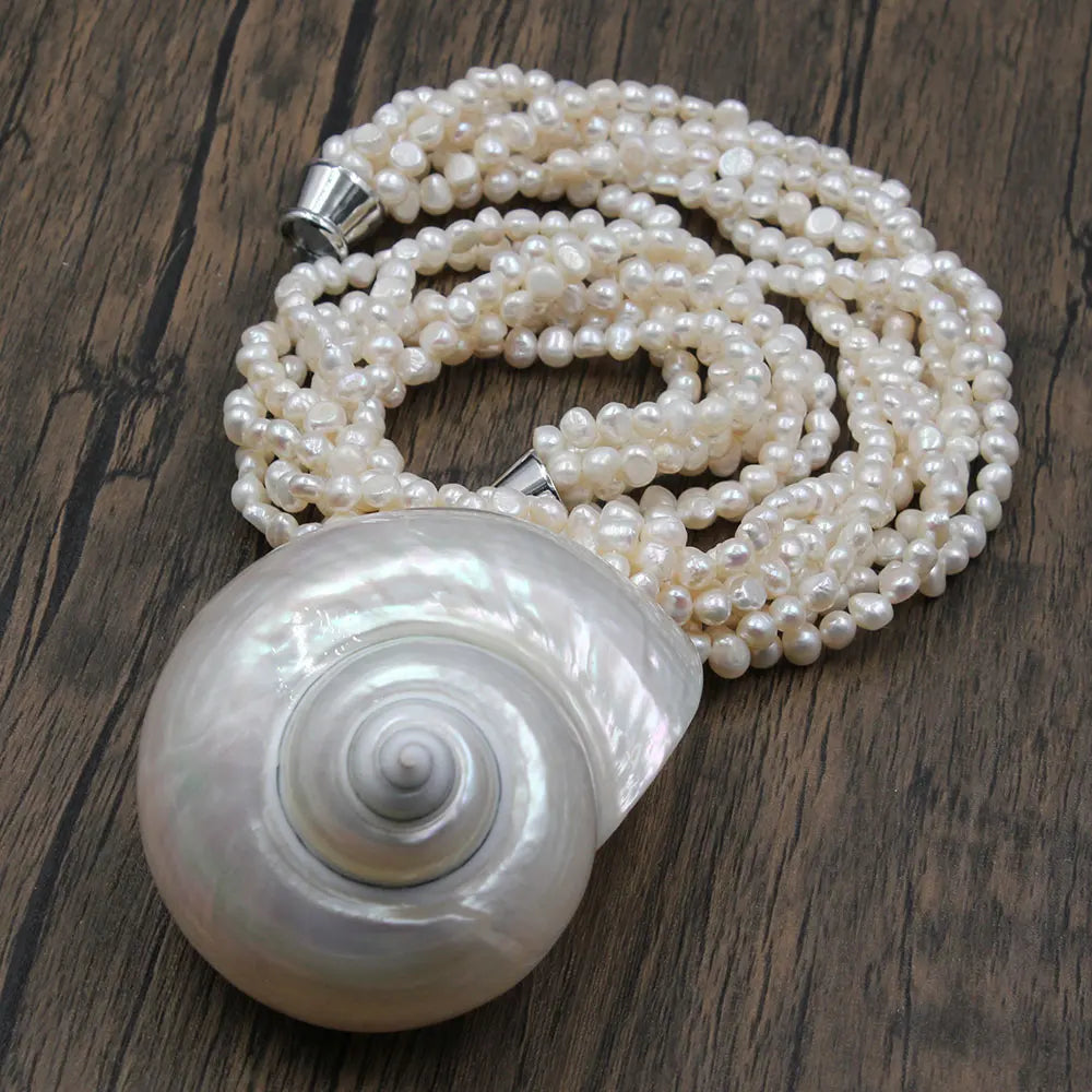 GuaiGuai Jewelry 7 Strands Real Freshwater White Keshi Pearl Necklace