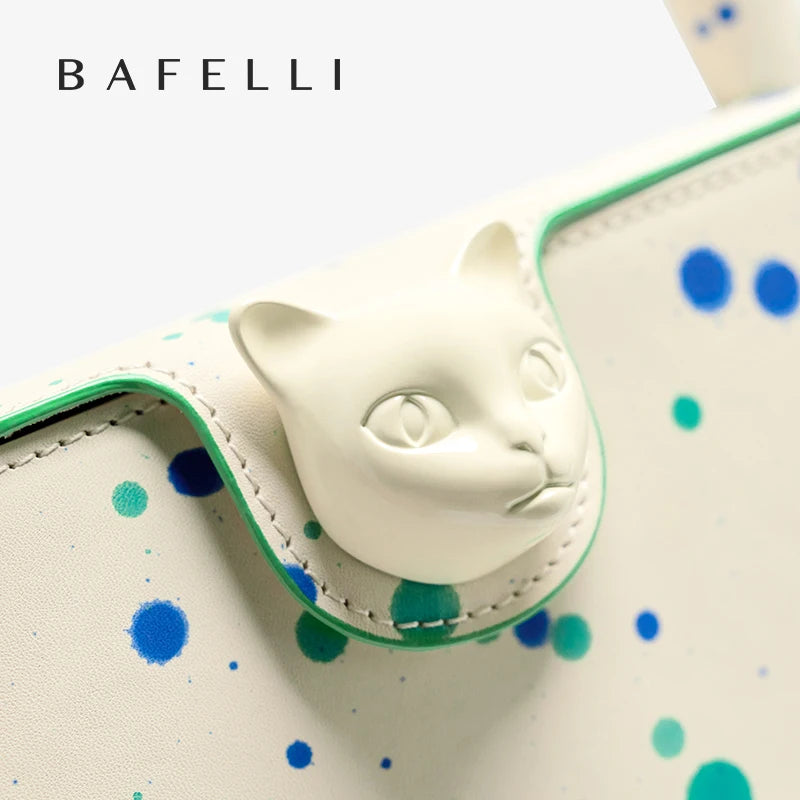 BAFELLI WOMEN'S HANDBAG BOXY GENUINE LEATHER