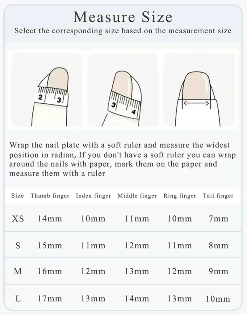 10Pcs Long Handmade Press On Nails - French ballet
