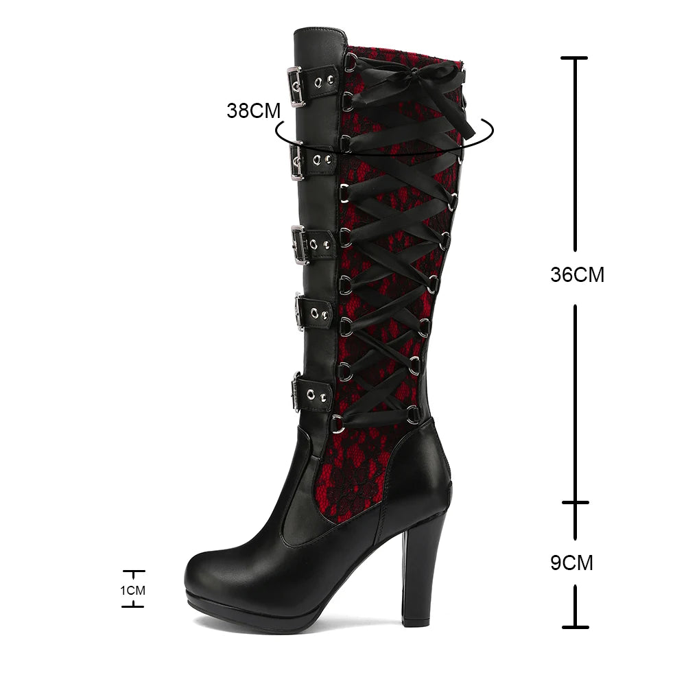 Diane Lockhart Belt Buckle Knee High Boots