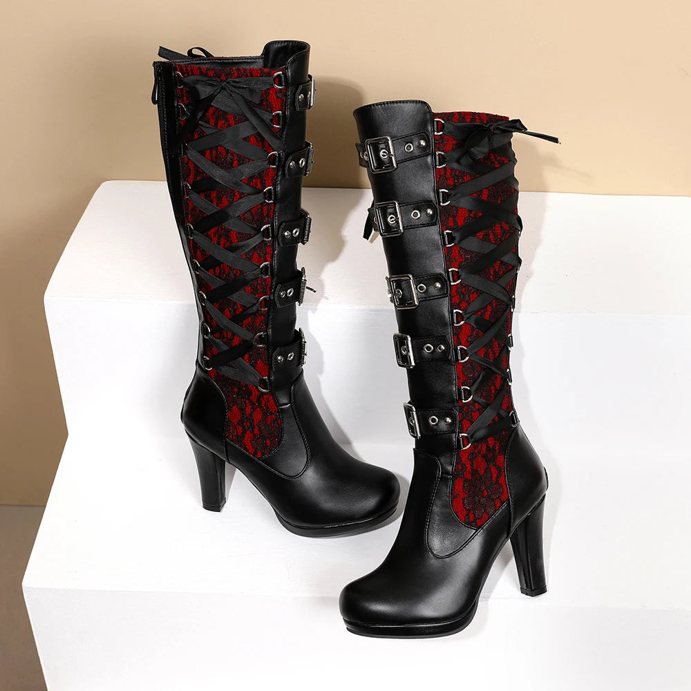 Diane Lockhart Belt Buckle Knee High Boots