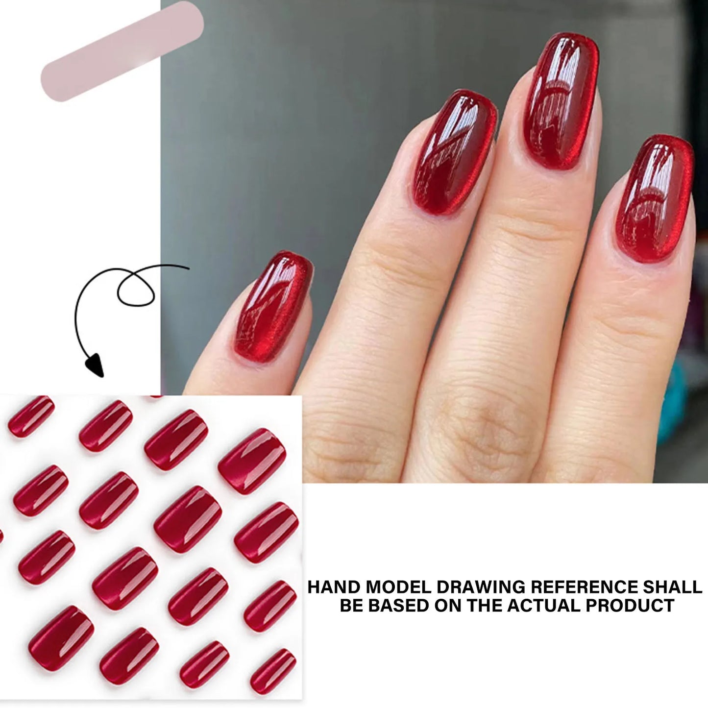 24pcs/box Cat Eye Phototherapy Nail Patch Wearable Fake Nails