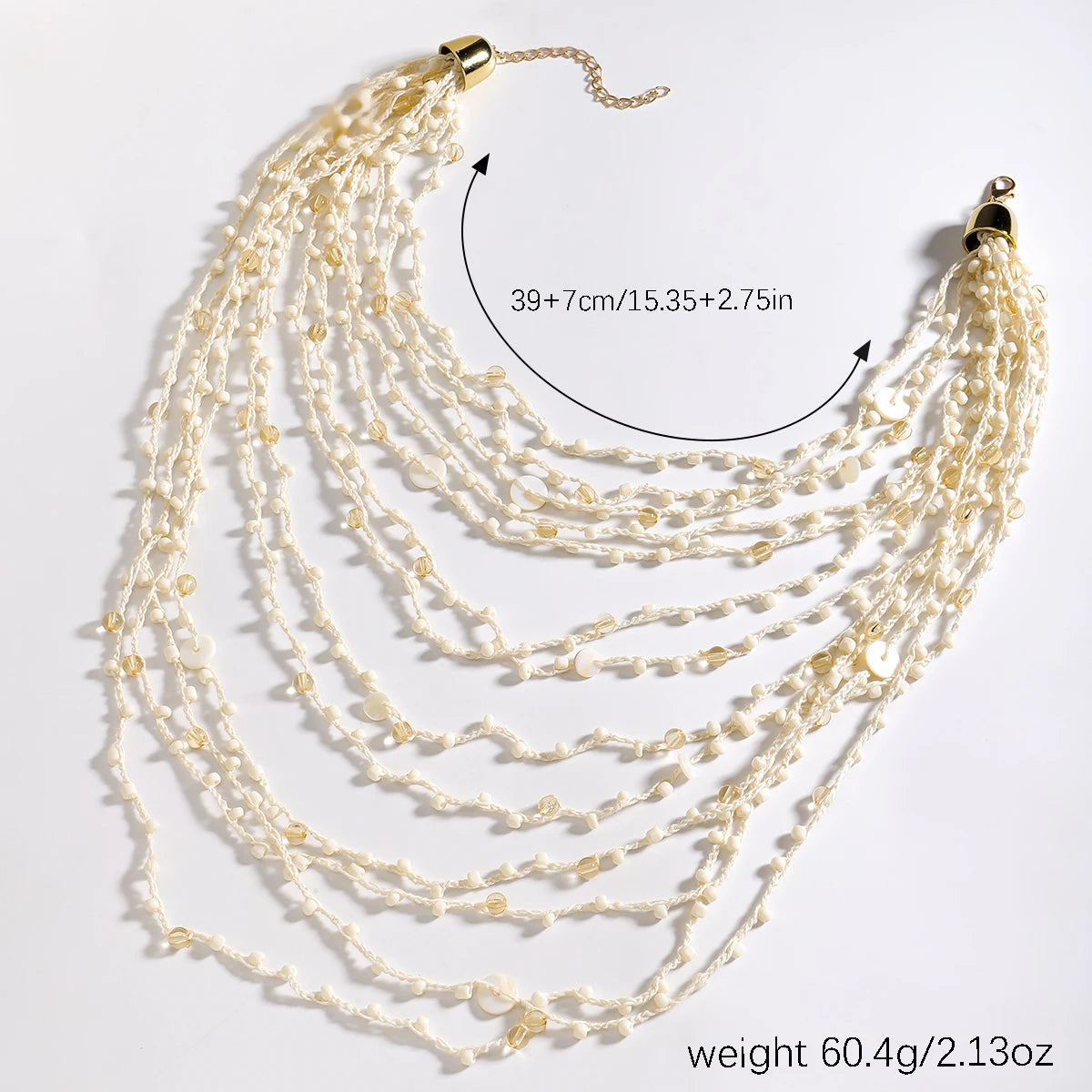 Vedawas Bohemian Handmade Beaded Rhinestones Chain
