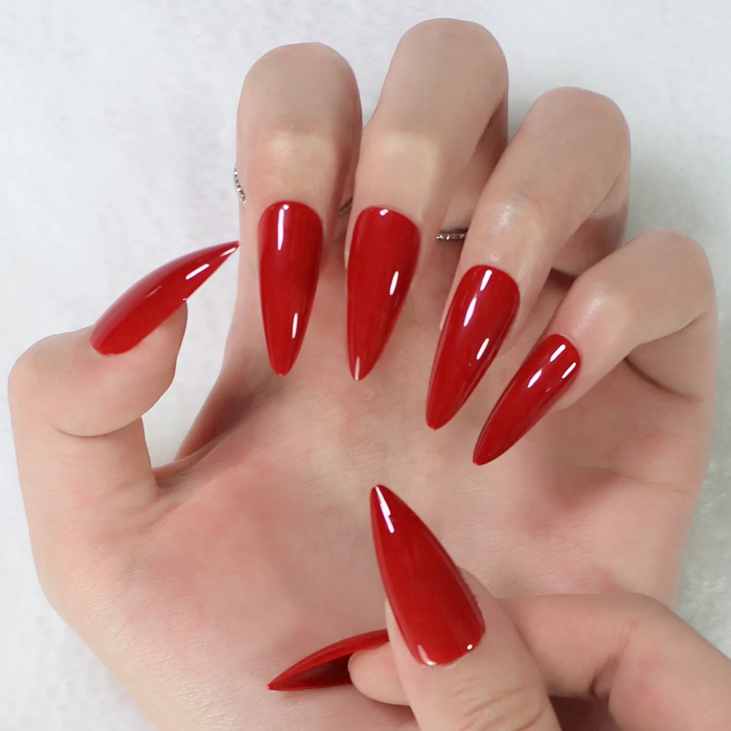 Stiletto Glossy or Matte Color Fake Nails