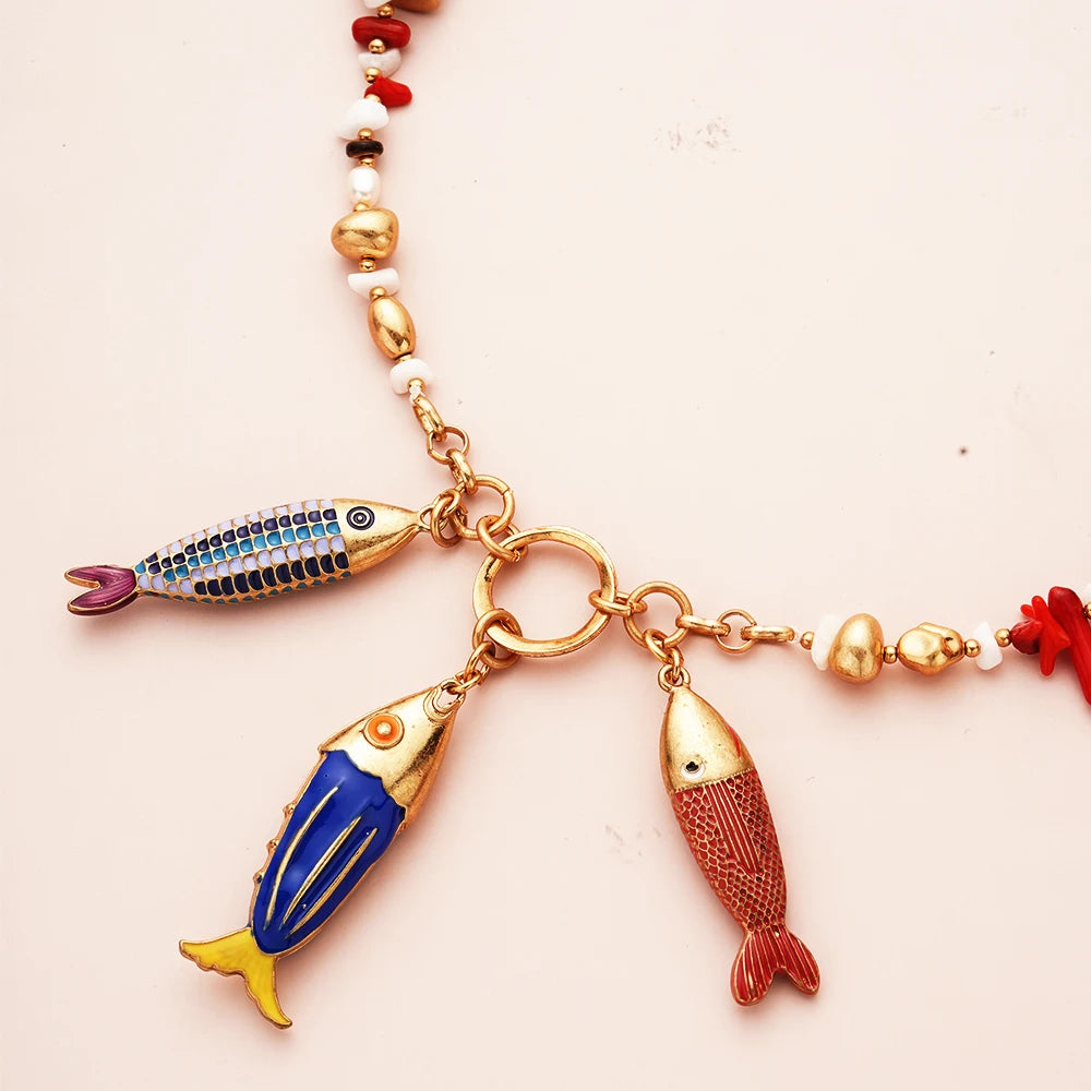 Marine Fish Fashion Choker Layer Boho Necklace