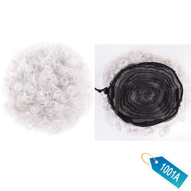 DIFEI Synthetic Puff Afro Curly chignon Short Afro Kinky Pony Tail