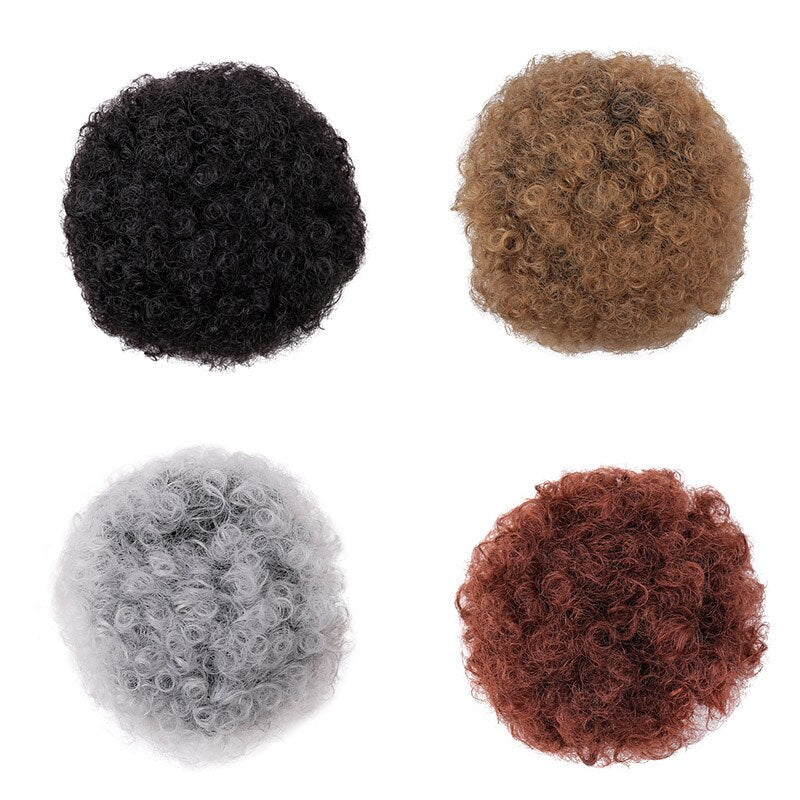 DIFEI Synthetic Puff Afro Curly chignon Short Afro Kinky Pony Tail