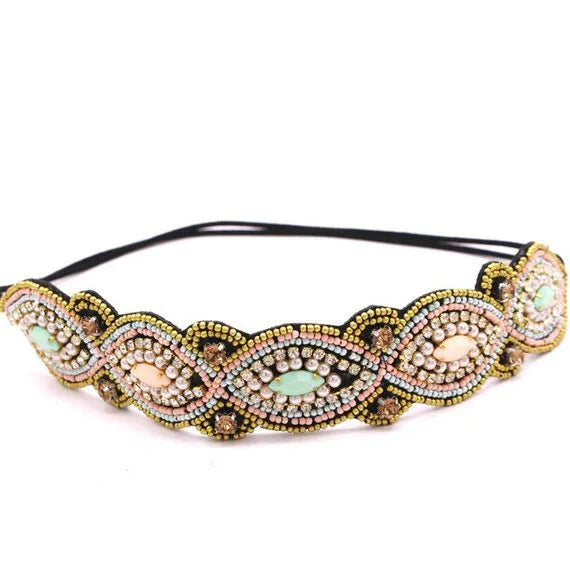 Ethnic Colored Seed Beads Handmade Headband