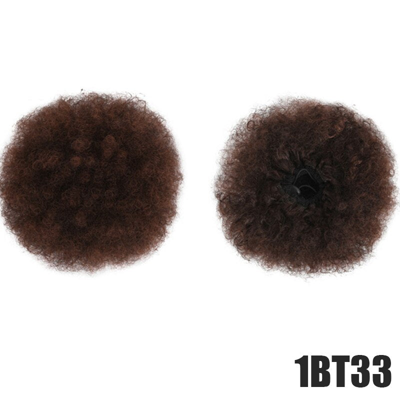 DIFEI Synthetic Puff Afro Curly chignon Short Afro Kinky Pony Tail