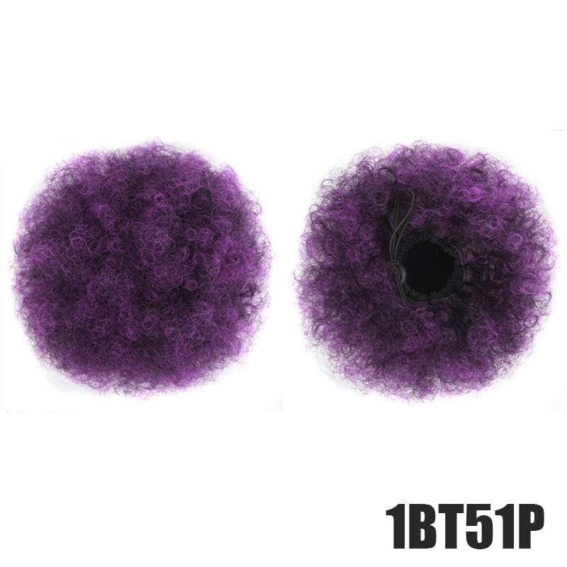 DIFEI Synthetic Puff Afro Curly chignon Short Afro Kinky Pony Tail