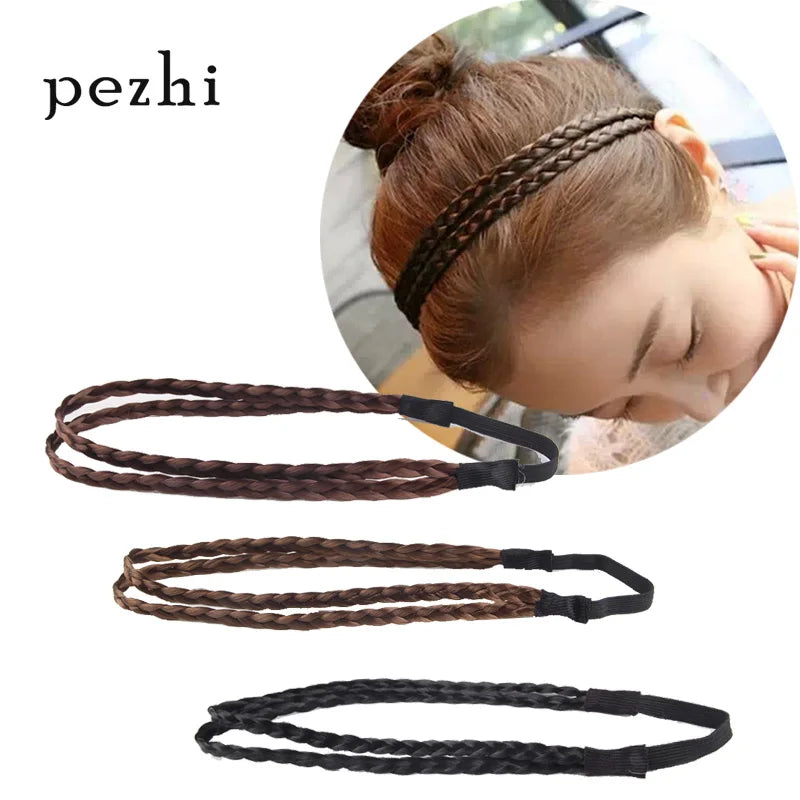 Fashion Hair Accessories Personality Double Elastic Twist Braided Wig Headband