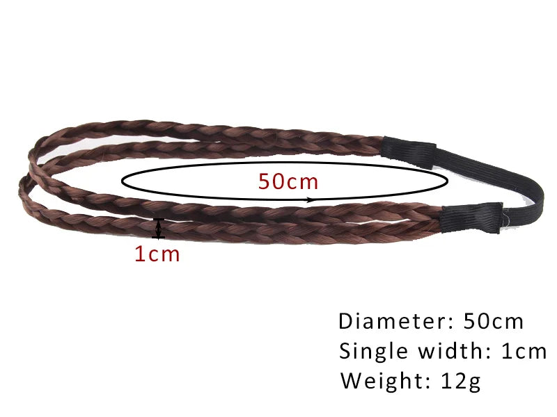 Fashion Hair Accessories Personality Double Elastic Twist Braided Wig Headband
