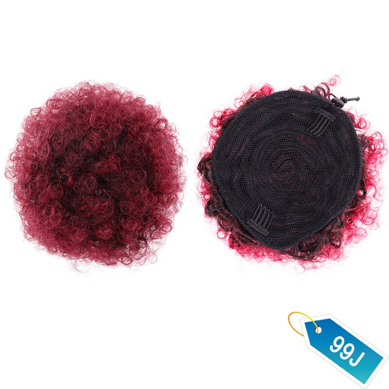 DIFEI Synthetic Puff Afro Curly chignon Short Afro Kinky Pony Tail