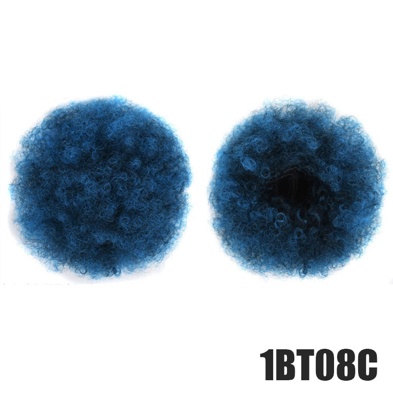 DIFEI Synthetic Puff Afro Curly chignon Short Afro Kinky Pony Tail