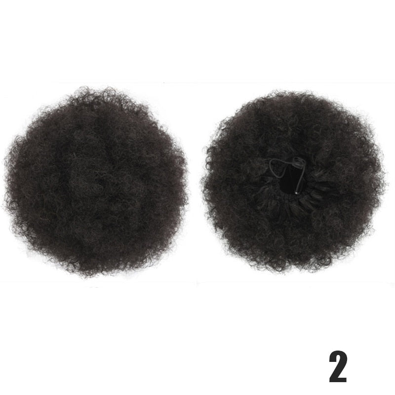 DIFEI Synthetic Puff Afro Curly chignon Short Afro Kinky Pony Tail