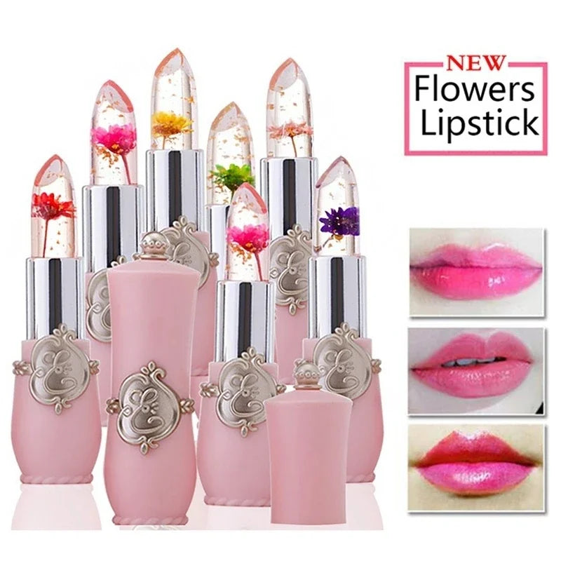 Moisturizer Lip Gloss Transparent Jelly Flower Lipstick