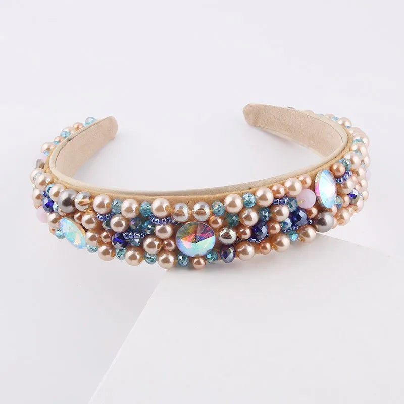 Colorful Rhinestone Headband Baroque Inlaid