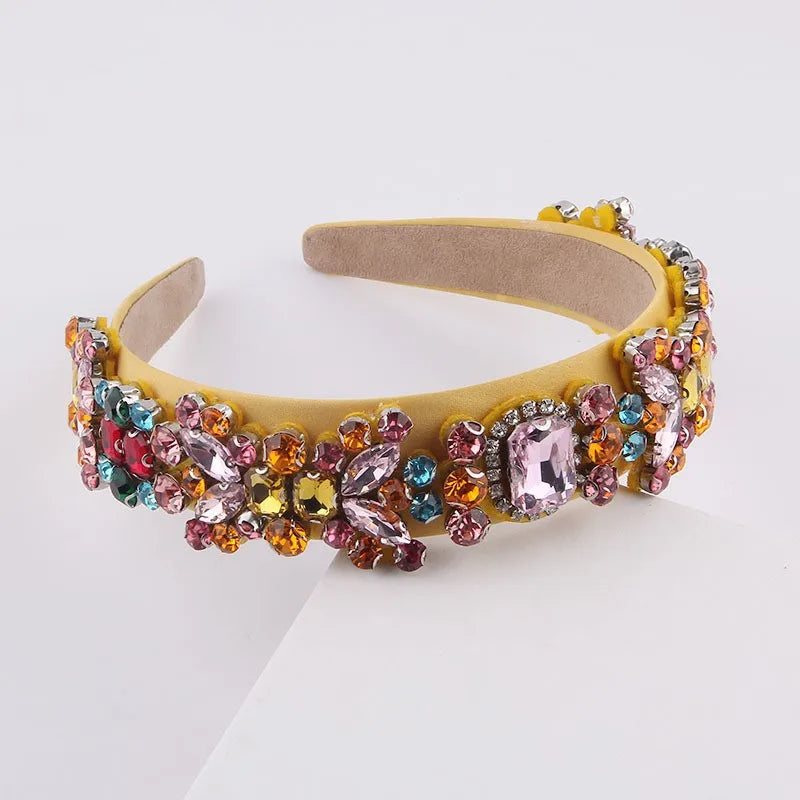 Colorful Rhinestone Headband Baroque Inlaid