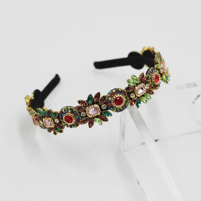 Colorful Rhinestone Headband Baroque Inlaid