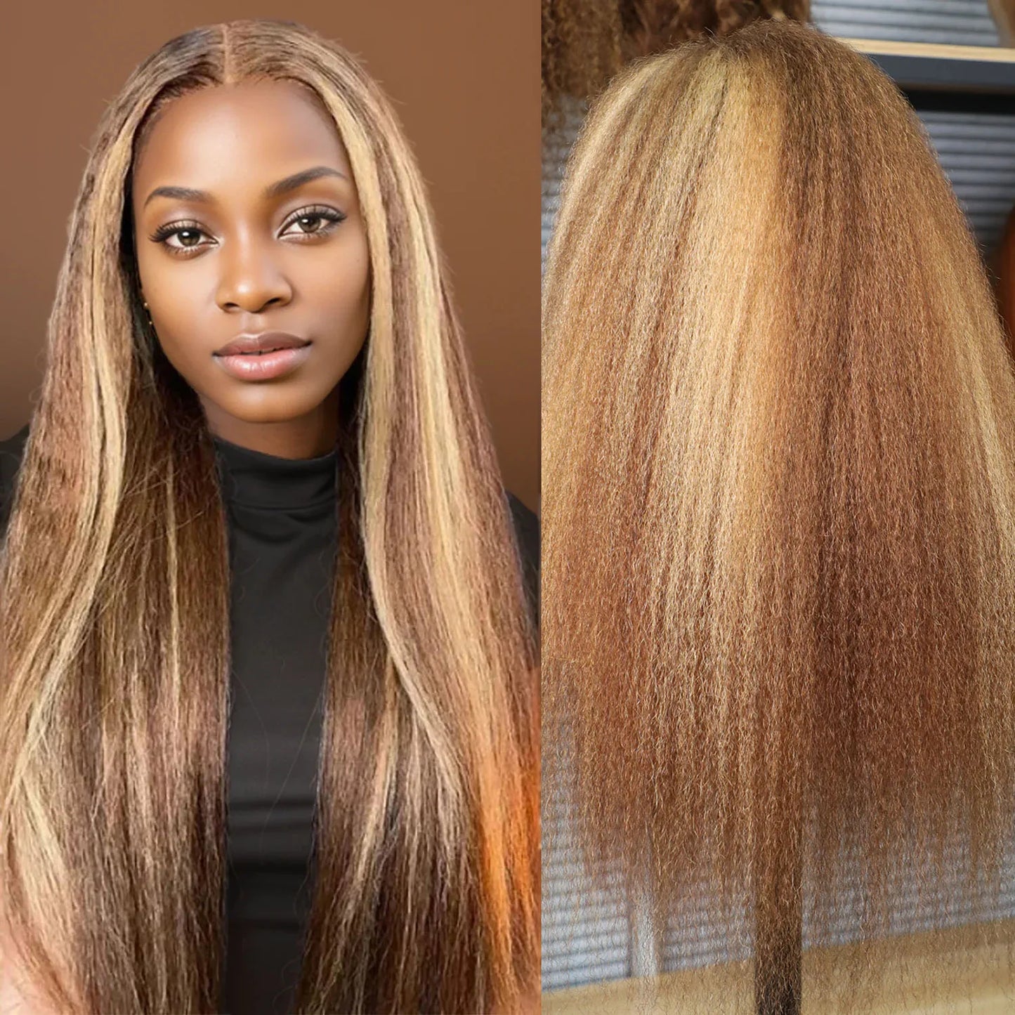 Kinky Straight Lace Frontal Human Hair Wigs