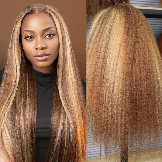 Kinky Straight Lace Frontal Human Hair Wigs