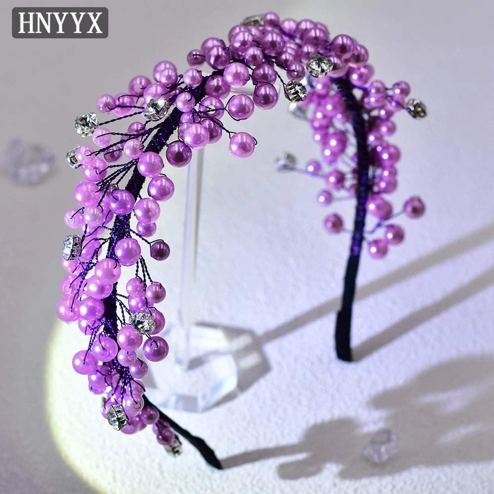 HNYYX Purple Pearl Headband