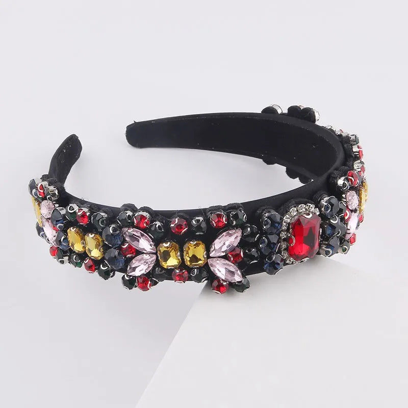 Colorful Rhinestone Headband Baroque Inlaid