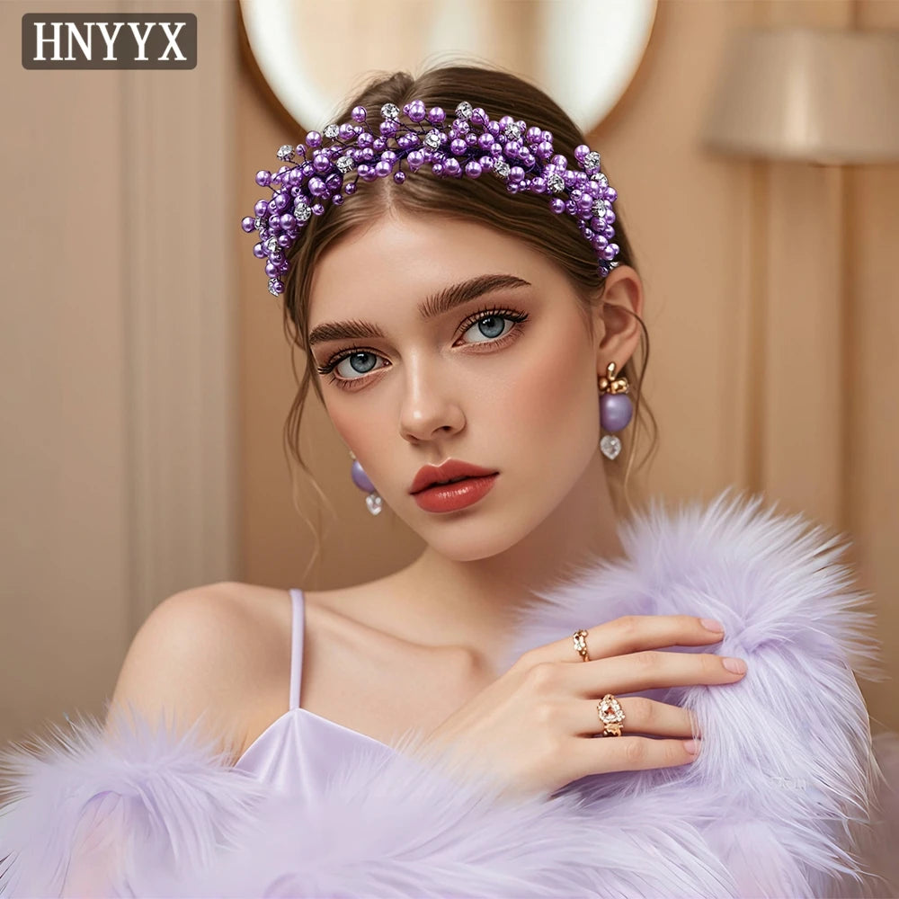 HNYYX Purple Pearl Headband